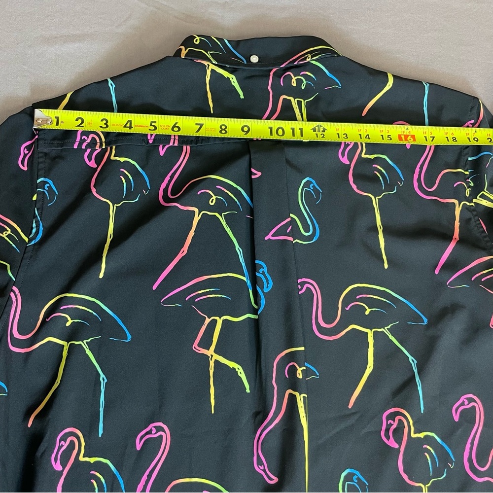 Chubbies Neon Flamingo short sleeved button down shirt XL - Picture 4 of 8